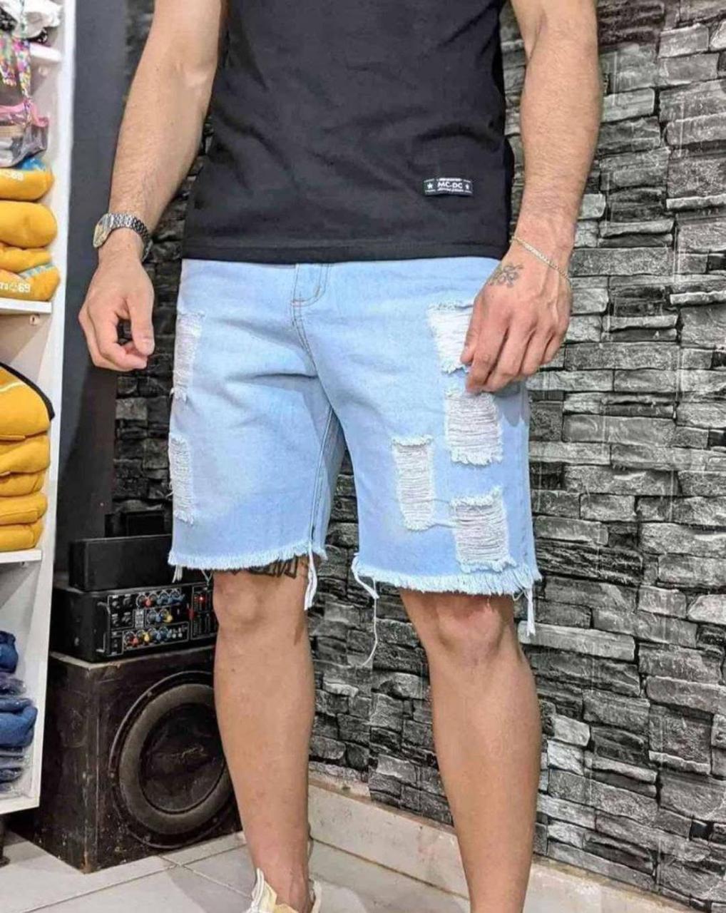 Bermuda de jeans rasgado para caballero | 36 a 48 65.000gs