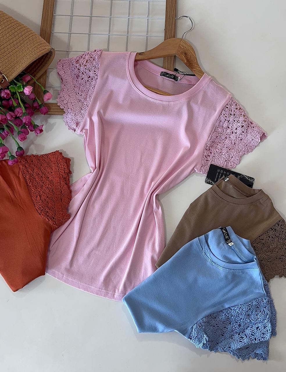 Blusa en algodón manga bordada