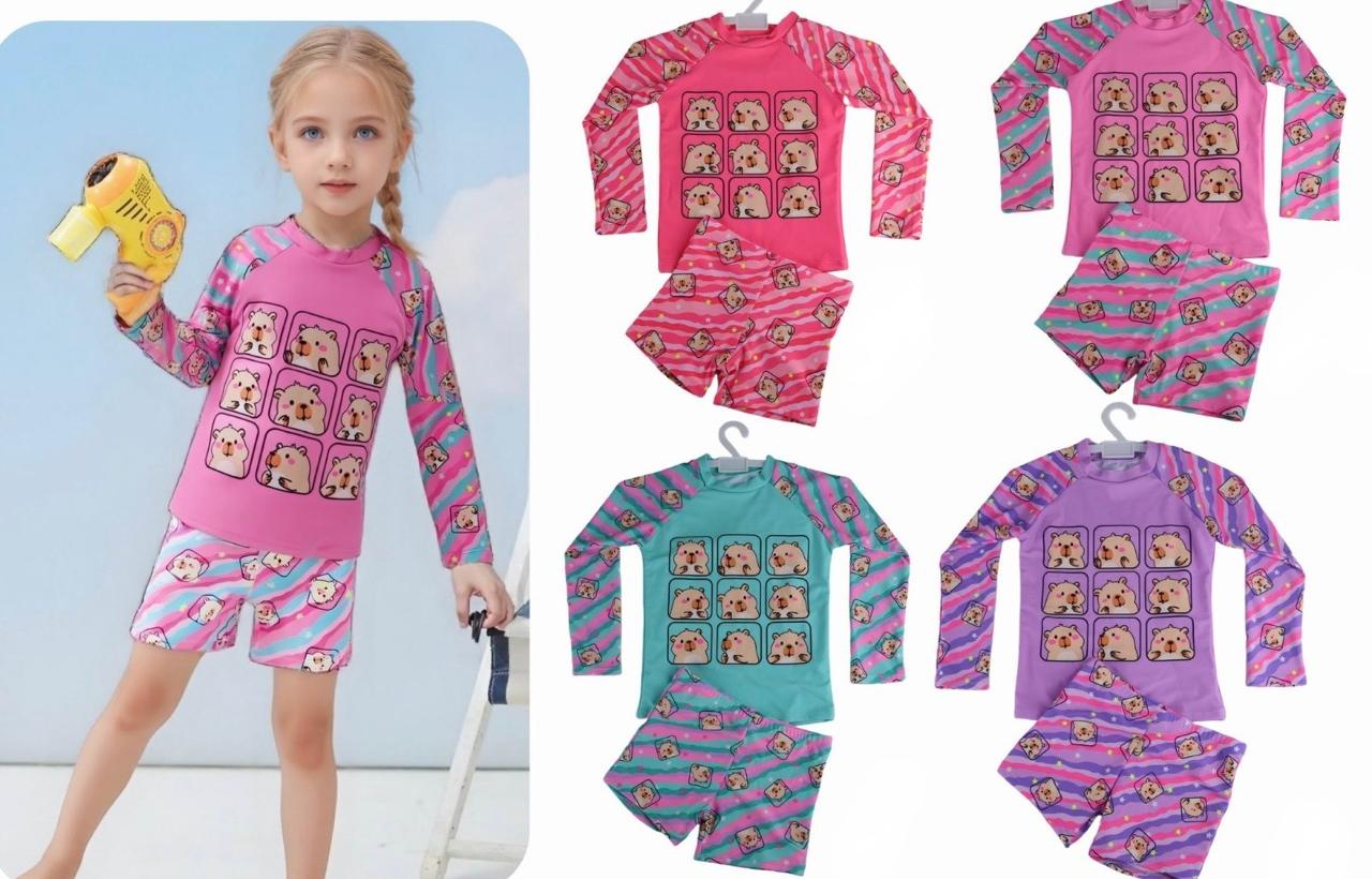 Traje de baño para nene diseño capibara