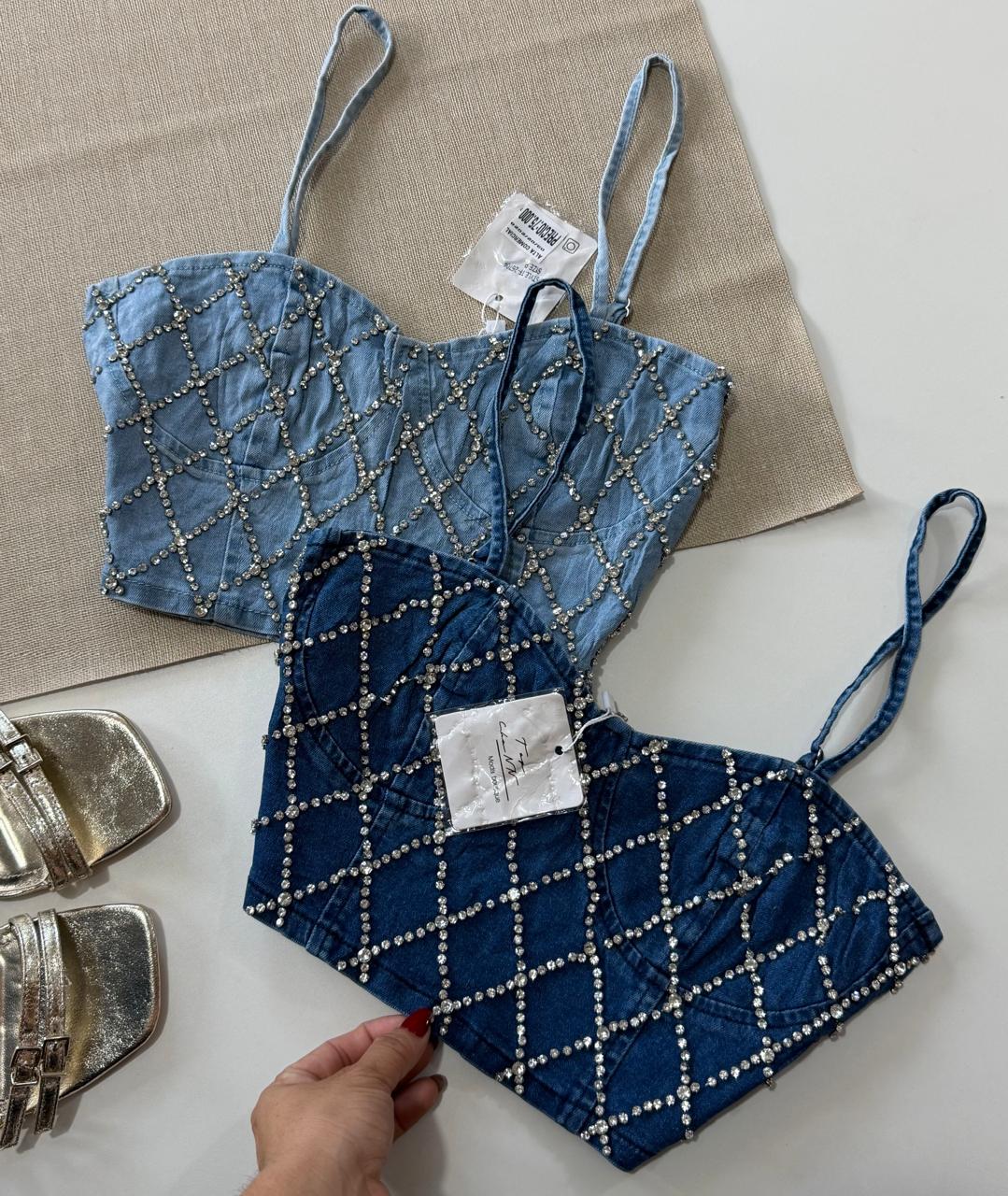 Top con mucho brillo y estilo 75000 gs P M G GG es elastizada y con cierre atras