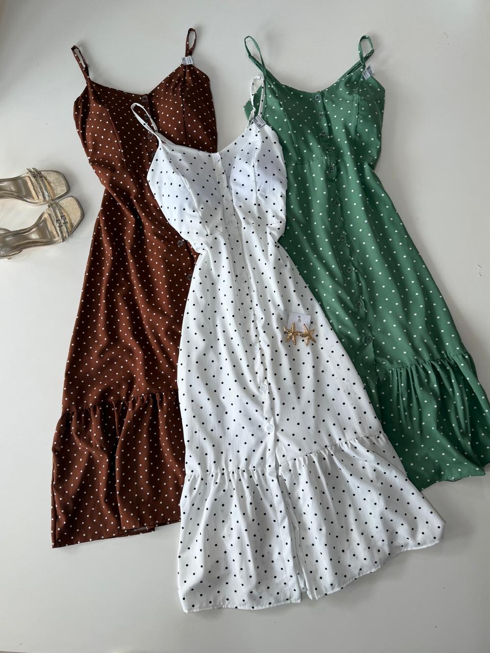 Vestido largo con puntos (colores varios)