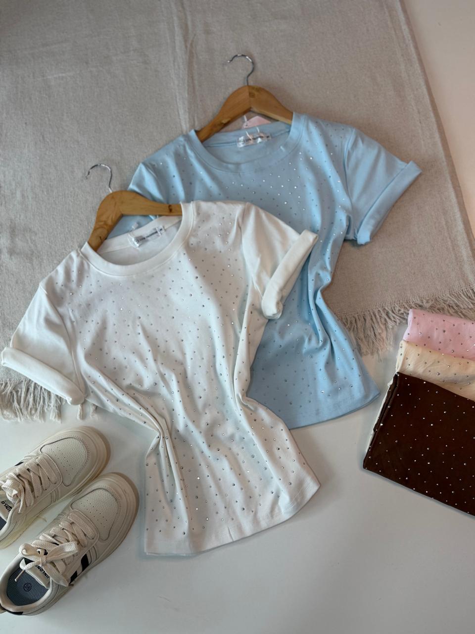 Básica con brillo de algodón elastizado