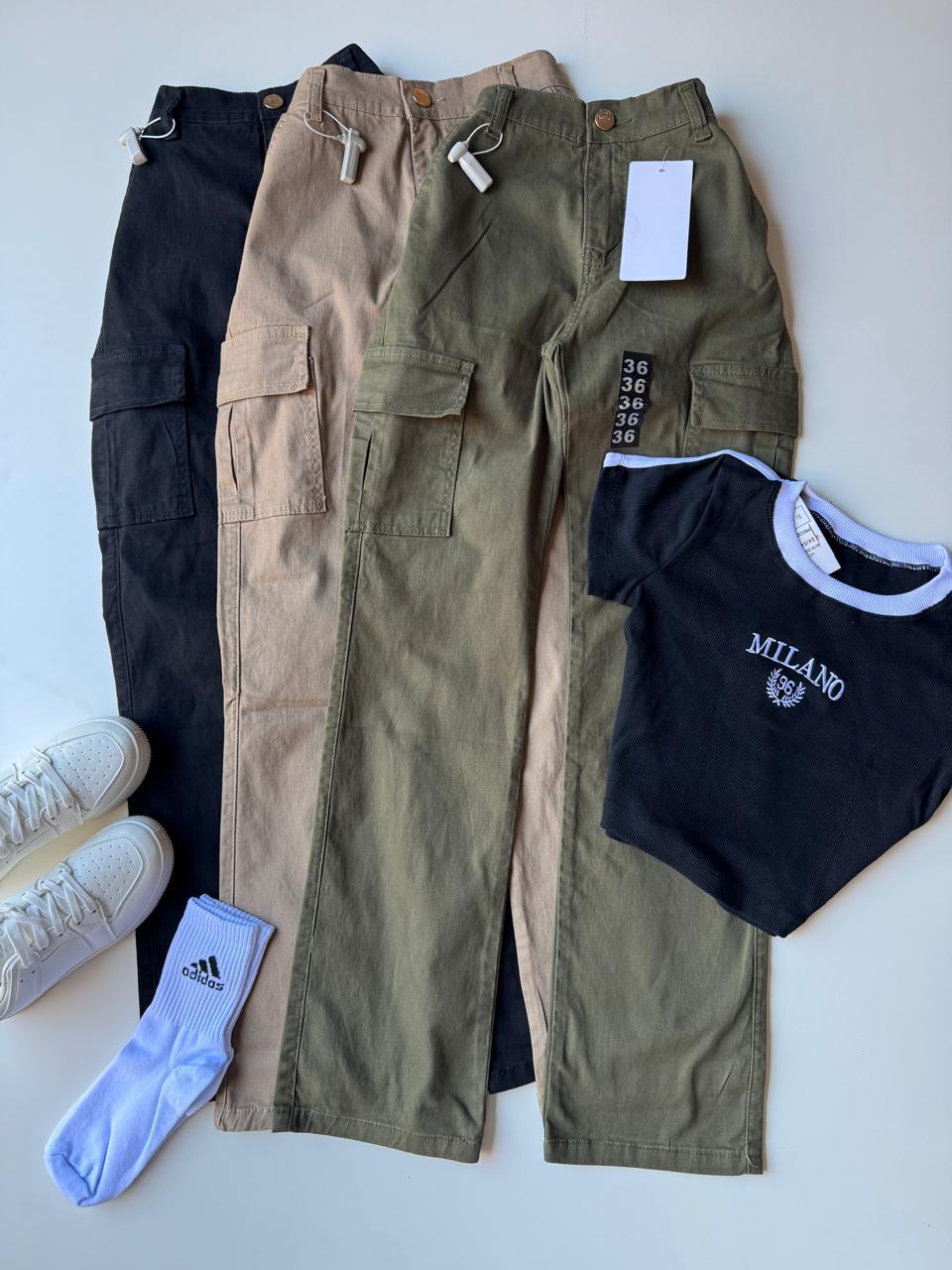 Pantalón cargo elastizado para dama