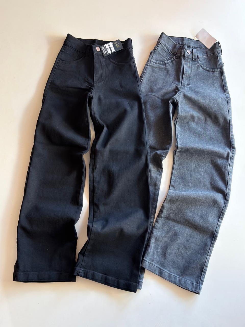 Wide elastizado cintura alta dos tonos