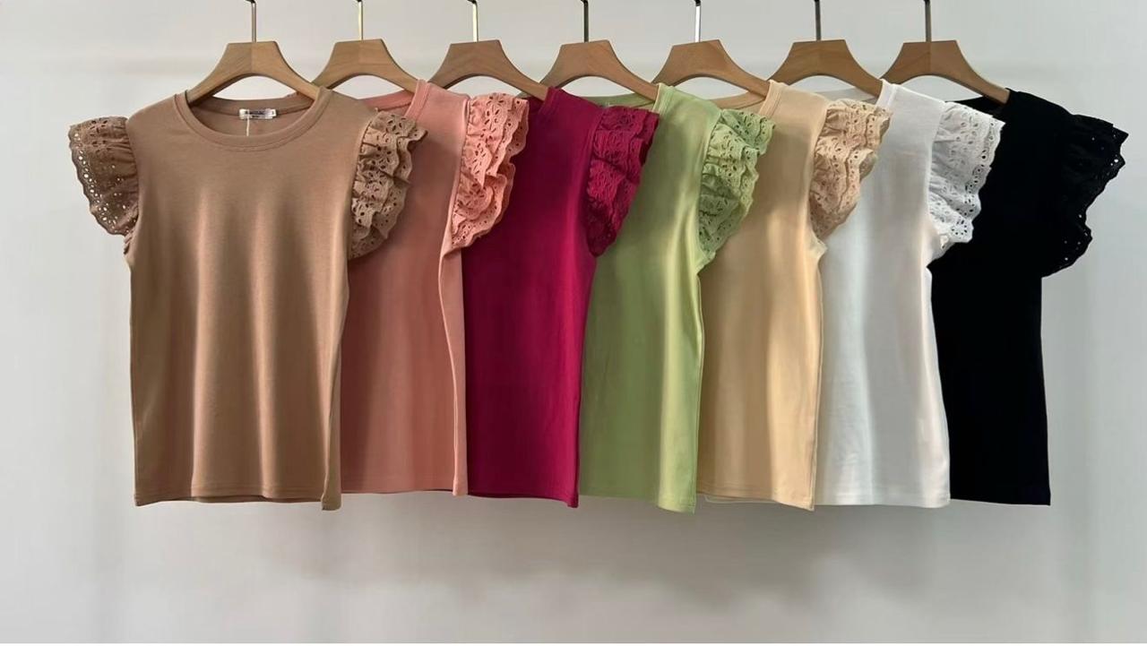 Remerita opción cortón - Algodón con volados