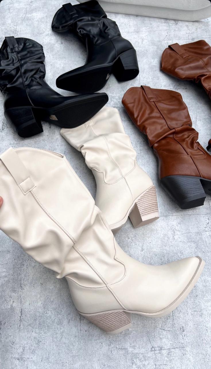 Botas Texanas Taco Cómodo - Varios Tonos 😍