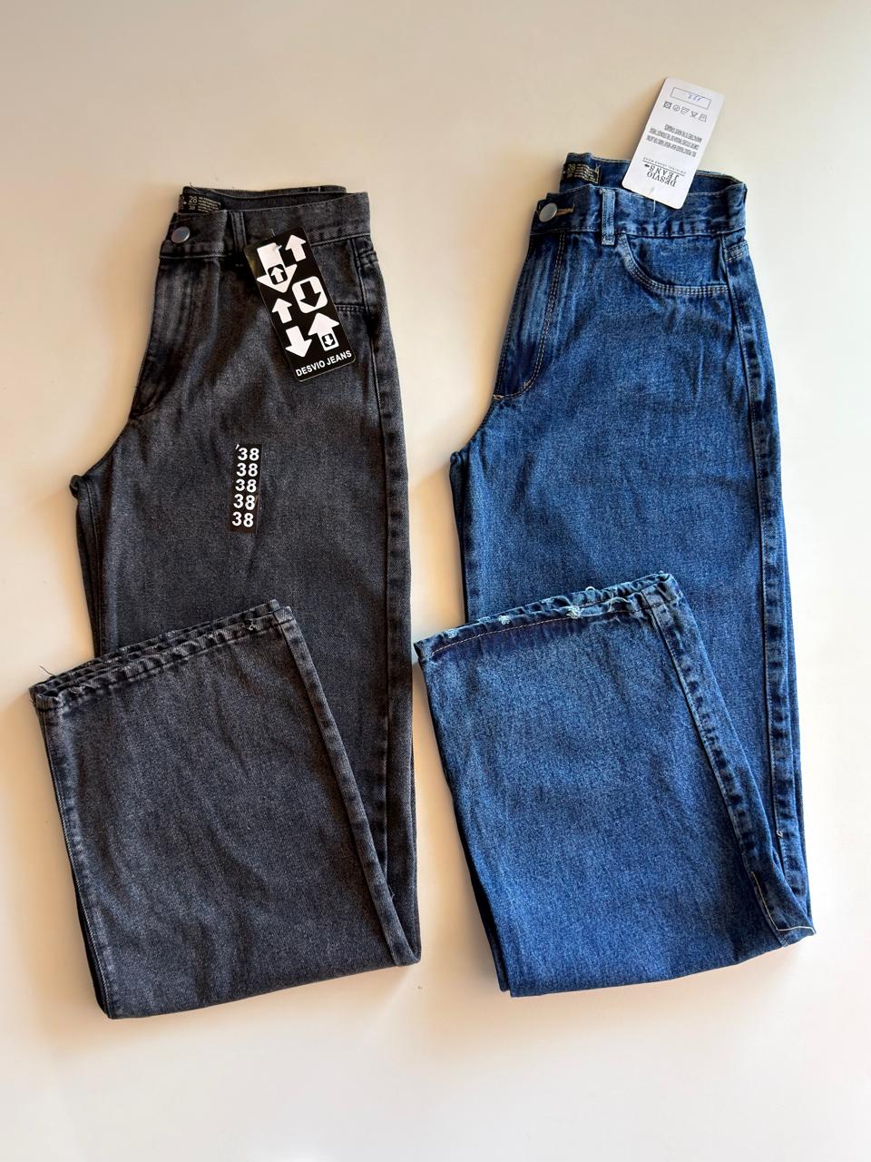 Jeans Wide Clásico - Tela Rígida 😍