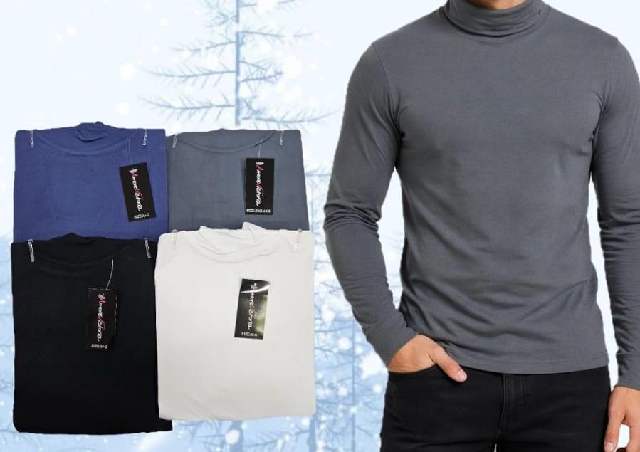 Remera Cuello Alto Frisada para Caballero 👔❄️