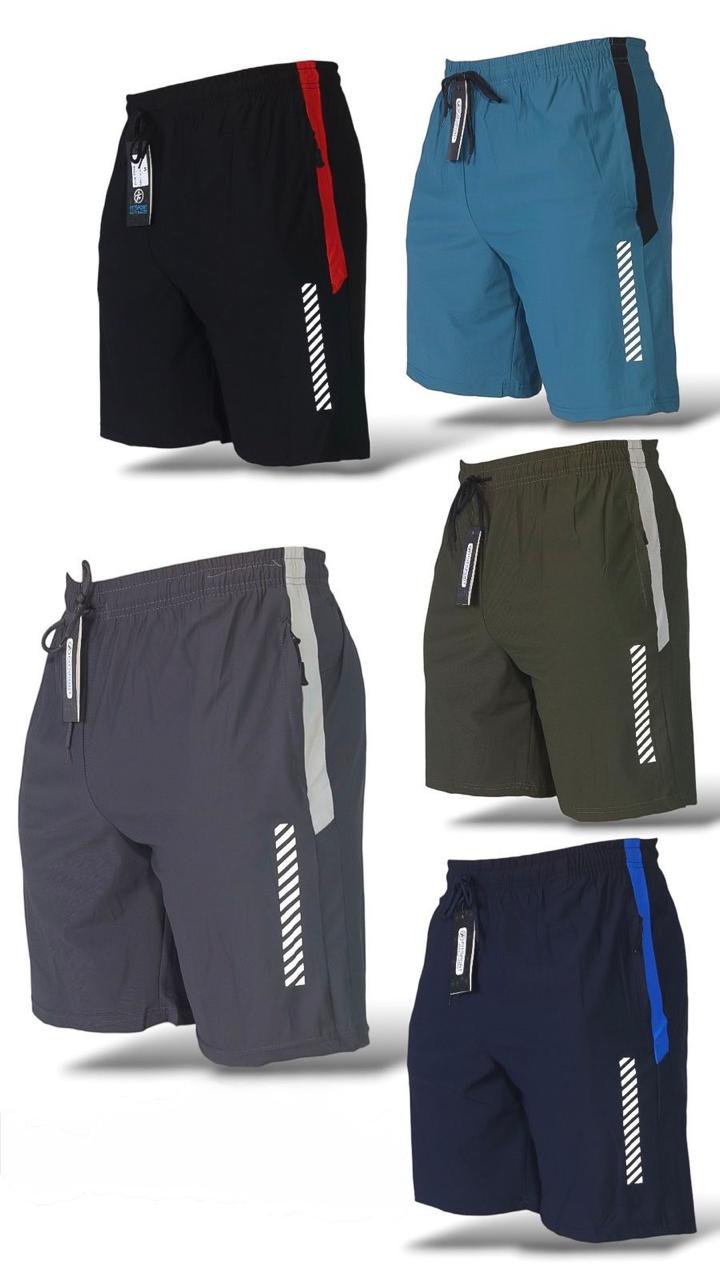 Short deportivo de suplex con franja reflectiva